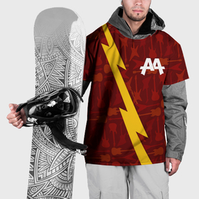 Накидка на куртку 3D с принтом Asking Alexandria гитары и молния в Курске, 100% полиэстер |  | 