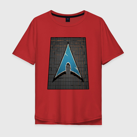 Мужская футболка хлопок Oversize с принтом Arch Linux cubed в Белгороде, 100% хлопок | свободный крой, круглый ворот, “спинка” длиннее передней части | Тематика изображения на принте: 