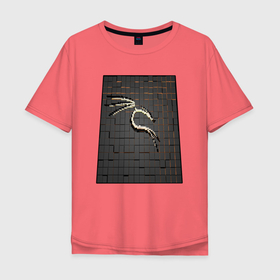 Мужская футболка хлопок Oversize с принтом Kali Linux cubed , 100% хлопок | свободный крой, круглый ворот, “спинка” длиннее передней части | Тематика изображения на принте: 