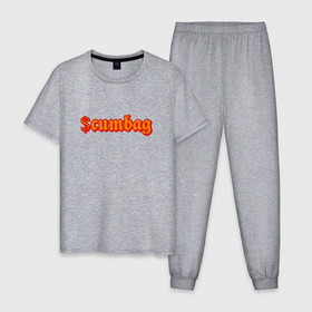 Мужская пижама хлопок с принтом Scumbag в Кировске, 100% хлопок | брюки и футболка прямого кроя, без карманов, на брюках мягкая резинка на поясе и по низу штанин
 | 