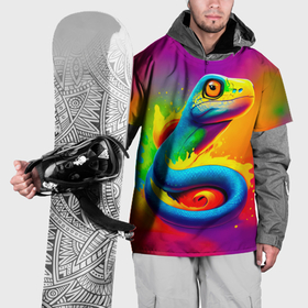 Накидка на куртку 3D с принтом Змейка в красках , 100% полиэстер |  | Тематика изображения на принте: 