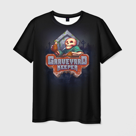 Мужская футболка 3D с принтом Graveyard Keeper ролевая игра в жанре симулятора в Кировске, 100% полиэфир | прямой крой, круглый вырез горловины, длина до линии бедер | 