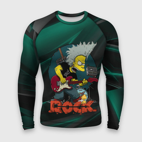 Мужской рашгард 3D с принтом Rock music  Simpsons в Екатеринбурге,  |  | 