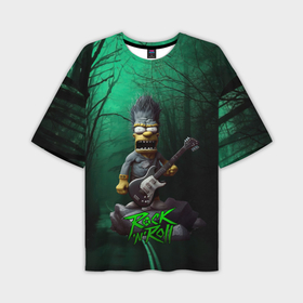 Мужская футболка oversize 3D с принтом Simpsons hard rock в Рязани,  |  | 