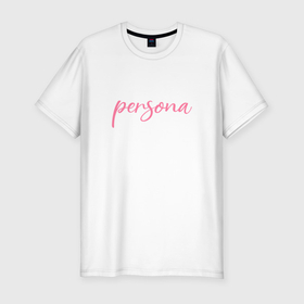 Мужская футболка хлопок Slim с принтом Persona в Петрозаводске, 92% хлопок, 8% лайкра | приталенный силуэт, круглый вырез ворота, длина до линии бедра, короткий рукав | 