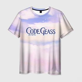 Мужская футболка 3D с принтом Code Geass sky clouds в Белгороде, 100% полиэфир | прямой крой, круглый вырез горловины, длина до линии бедер | 