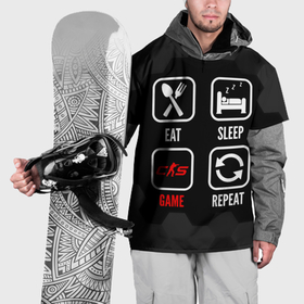 Накидка на куртку 3D с принтом Eat, sleep, Counter Strike 2, repeat в Кировске, 100% полиэстер |  | 