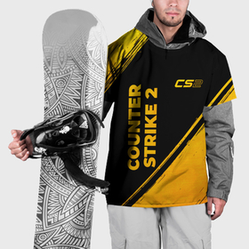 Накидка на куртку 3D с принтом Counter Strike 2   gold gradient: надпись, символ в Екатеринбурге, 100% полиэстер |  | Тематика изображения на принте: 