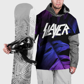 Накидка на куртку 3D с принтом Slayer neon monstera в Екатеринбурге, 100% полиэстер |  | 