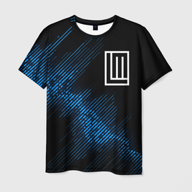 Мужская футболка 3D с принтом Lindemann звуковая волна в Санкт-Петербурге, 100% полиэфир | прямой крой, круглый вырез горловины, длина до линии бедер | 