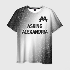 Мужская футболка 3D с принтом Asking Alexandria glitch на светлом фоне: символ сверху , 100% полиэфир | прямой крой, круглый вырез горловины, длина до линии бедер | Тематика изображения на принте: 