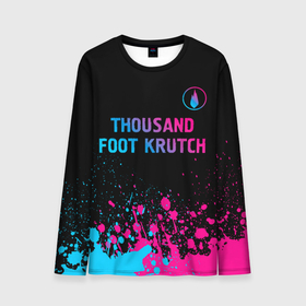 Мужской лонгслив 3D с принтом Thousand Foot Krutch   neon gradient: символ сверху в Курске, 100% полиэстер | длинные рукава, круглый вырез горловины, полуприлегающий силуэт | Тематика изображения на принте: 