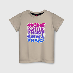Детская футболка хлопок с принтом Латинский алфавит в Екатеринбурге, 100% хлопок | круглый вырез горловины, полуприлегающий силуэт, длина до линии бедер | 