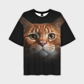 Мужская футболка oversize 3D с принтом Рыжий   кот в Санкт-Петербурге,  |  | 