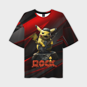 Мужская футболка oversize 3D с принтом Pikachu  Rock            style в Белгороде,  |  | 