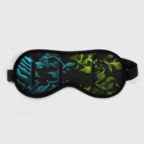 Маска для сна 3D с принтом Зеленые и синие абстрактные листья в Тюмени, внешний слой — 100% полиэфир, внутренний слой — 100% хлопок, между ними — поролон |  | 