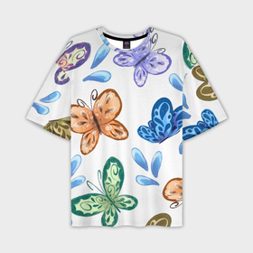 Мужская футболка oversize 3D с принтом Стая водных бабочек в Белгороде,  |  | 