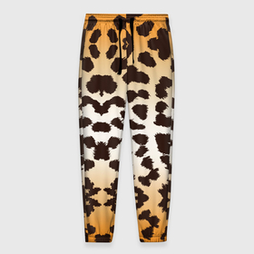 Мужские брюки 3D с принтом Цвет леопарда в Екатеринбурге, 100% полиэстер | манжеты по низу, эластичный пояс регулируется шнурком, по бокам два кармана без застежек, внутренняя часть кармана из мелкой сетки | Тематика изображения на принте: 