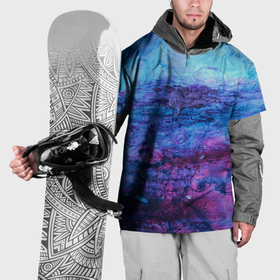 Накидка на куртку 3D с принтом Сине фиолетовые волны красок в Белгороде, 100% полиэстер |  | Тематика изображения на принте: 