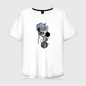 Мужская футболка хлопок Oversize с принтом Грибы и папоротник в Курске, 100% хлопок | свободный крой, круглый ворот, “спинка” длиннее передней части | Тематика изображения на принте: 