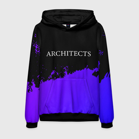 Мужская толстовка 3D с принтом Architects purple grunge в Екатеринбурге, 100% полиэстер | двухслойный капюшон со шнурком для регулировки, мягкие манжеты на рукавах и по низу толстовки, спереди карман-кенгуру с мягким внутренним слоем. | 