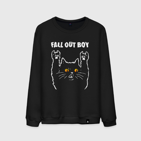 Мужской свитшот хлопок с принтом Fall Out Boy rock cat в Санкт-Петербурге, 100% хлопок |  | Тематика изображения на принте: 