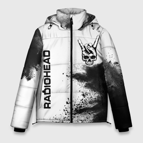 Мужская зимняя куртка 3D с принтом Radiohead и рок символ на светлом фоне в Санкт-Петербурге, верх — 100% полиэстер; подкладка — 100% полиэстер; утеплитель — 100% полиэстер | длина ниже бедра, свободный силуэт Оверсайз. Есть воротник-стойка, отстегивающийся капюшон и ветрозащитная планка. 

Боковые карманы с листочкой на кнопках и внутренний карман на молнии. | 