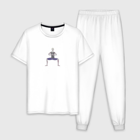 Мужская пижама хлопок с принтом легкая рудрасана , 100% хлопок | брюки и футболка прямого кроя, без карманов, на брюках мягкая резинка на поясе и по низу штанин
 | 