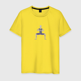 Мужская футболка хлопок с принтом легкая рудрасана в Кировске, 100% хлопок | прямой крой, круглый вырез горловины, длина до линии бедер, слегка спущенное плечо. | 