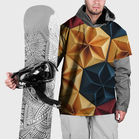 Накидка на куртку 3D с принтом Геометрические ромбические фигуры в Кировске, 100% полиэстер |  | 
