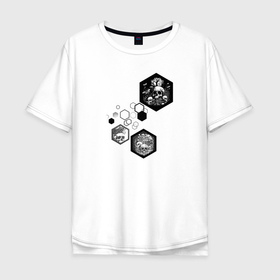 Мужская футболка хлопок Oversize с принтом Папоротники и грибы в Курске, 100% хлопок | свободный крой, круглый ворот, “спинка” длиннее передней части | Тематика изображения на принте: 