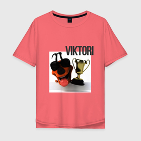 Мужская футболка хлопок Oversize с принтом Victory в Белгороде, 100% хлопок | свободный крой, круглый ворот, “спинка” длиннее передней части | Тематика изображения на принте: 