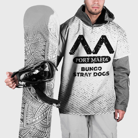 Накидка на куртку 3D с принтом Bungo Stray Dogs с потертостями на светлом фоне в Тюмени, 100% полиэстер |  | 