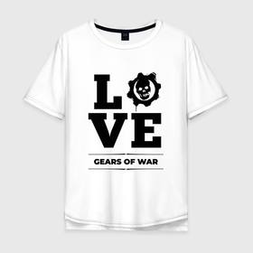 Мужская футболка хлопок Oversize с принтом Gears of War love classic в Санкт-Петербурге, 100% хлопок | свободный крой, круглый ворот, “спинка” длиннее передней части | 