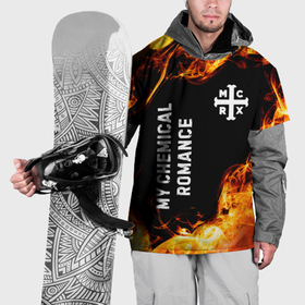 Накидка на куртку 3D с принтом My Chemical Romance и пылающий огонь в Санкт-Петербурге, 100% полиэстер |  | Тематика изображения на принте: 
