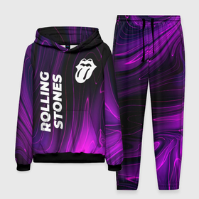 Мужской костюм с толстовкой 3D с принтом Rolling Stones violet plasma ,  |  | 