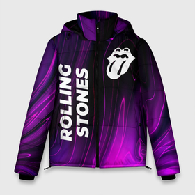 Мужская зимняя куртка 3D с принтом Rolling Stones violet plasma в Новосибирске, верх — 100% полиэстер; подкладка — 100% полиэстер; утеплитель — 100% полиэстер | длина ниже бедра, свободный силуэт Оверсайз. Есть воротник-стойка, отстегивающийся капюшон и ветрозащитная планка. 

Боковые карманы с листочкой на кнопках и внутренний карман на молнии. | 