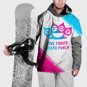 Накидка на куртку 3D с принтом Five Finger Death Punch neon gradient style в Кировске, 100% полиэстер |  | 