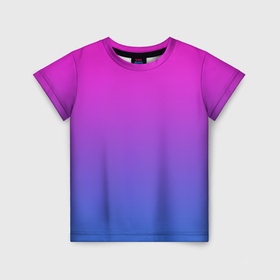 Детская футболка 3D с принтом Градиент розово голубой , 100% гипоаллергенный полиэфир | прямой крой, круглый вырез горловины, длина до линии бедер, чуть спущенное плечо, ткань немного тянется | 