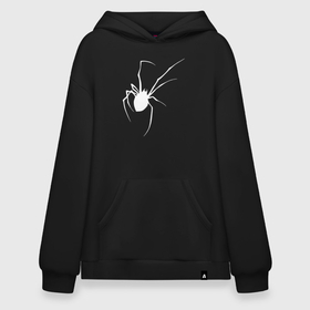 Худи SuperOversize хлопок с принтом Белый паук в Ханты-Майнсийске, 70% хлопок, 30% полиэстер, мягкий начес внутри | карман-кенгуру, эластичная резинка на манжетах и по нижней кромке, двухслойный капюшон
 | 