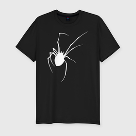 Мужская футболка хлопок Slim с принтом Белый паук в Кировске, 92% хлопок, 8% лайкра | приталенный силуэт, круглый вырез ворота, длина до линии бедра, короткий рукав | 