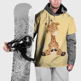 Накидка на куртку 3D с принтом Малыш жираф в Тюмени, 100% полиэстер |  | Тематика изображения на принте: 
