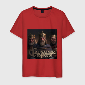 Мужская футболка хлопок с принтом Crusader Kings в Белгороде, 100% хлопок | прямой крой, круглый вырез горловины, длина до линии бедер, слегка спущенное плечо. | 