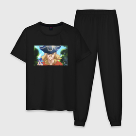 Мужская пижама хлопок с принтом Доктор Стоун Рюсуй Нанами , 100% хлопок | брюки и футболка прямого кроя, без карманов, на брюках мягкая резинка на поясе и по низу штанин
 | 