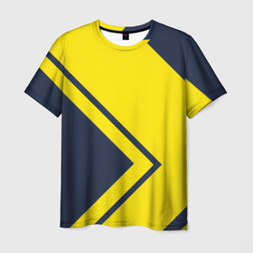 Мужская футболка 3D с принтом Жёлтые стрелки в Кировске, 100% полиэфир | прямой крой, круглый вырез горловины, длина до линии бедер | 