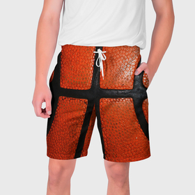 Мужские шорты 3D с принтом Яркий мяч для баскетбола в Екатеринбурге,  полиэстер 100% | прямой крой, два кармана без застежек по бокам. Мягкая трикотажная резинка на поясе, внутри которой широкие завязки. Длина чуть выше колен | 