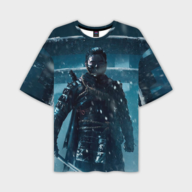 Мужская футболка oversize 3D с принтом Ghost of Tsushima зима в Санкт-Петербурге,  |  | Тематика изображения на принте: 