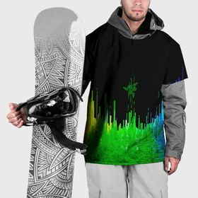 Накидка на куртку 3D с принтом Геометрическая музыкальная волна в Екатеринбурге, 100% полиэстер |  | 
