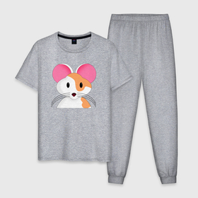 Мужская пижама хлопок с принтом Прекрасный мышонок в Кировске, 100% хлопок | брюки и футболка прямого кроя, без карманов, на брюках мягкая резинка на поясе и по низу штанин
 | 