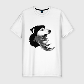 Мужская футболка хлопок Slim с принтом The Thing   husky в Тюмени, 92% хлопок, 8% лайкра | приталенный силуэт, круглый вырез ворота, длина до линии бедра, короткий рукав | 
